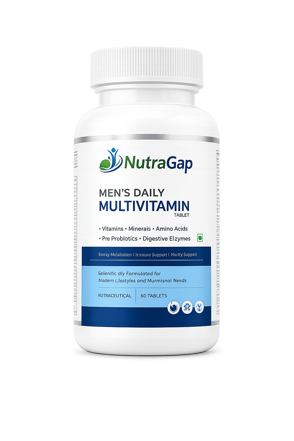 NutraGap Men's Daily Multivitamin carton and 60-tablet bottle